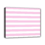Horizontal Stripes - White and Classic Rose Pink Canvas 10  x 8  (Stretched)