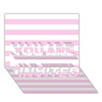 Horizontal Stripes - White and Classic Rose Pink YOU ARE INVITED 3D Greeting Card (7x5)