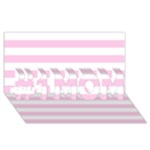 Horizontal Stripes - White and Classic Rose Pink #1 MOM 3D Greeting Cards (8x4)