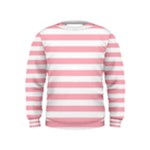 Horizontal Stripes - White and Pastel Pink Kid s Sweatshirt