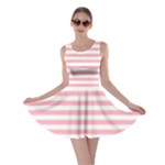 Horizontal Stripes - White and Pastel Pink Skater Dress