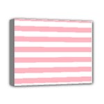 Horizontal Stripes - White and Pastel Pink Deluxe Canvas 14  x 11  (Stretched)