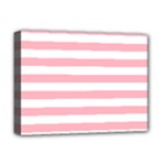 Horizontal Stripes - White and Pastel Pink Deluxe Canvas 16  x 12  (Stretched)
