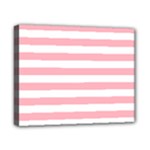 Horizontal Stripes - White and Pastel Pink Canvas 10  x 8  (Stretched)