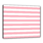 Horizontal Stripes - White and Pastel Pink Canvas 24  x 20  (Stretched)