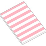 Horizontal Stripes - White and Pastel Pink Large Memo Pads
