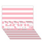 Horizontal Stripes - White and Pastel Pink HOPE 3D Greeting Card (7x5)