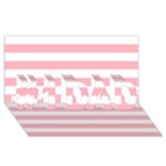 Horizontal Stripes - White and Pastel Pink #1 DAD 3D Greeting Card (8x4)