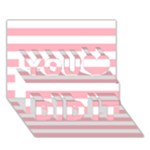 Horizontal Stripes - White and Pastel Pink You Did It 3D Greeting Card (7x5)