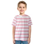 Horizontal Stripes - White and Pink Kid s Sport Mesh Tee