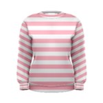 Horizontal Stripes - White and Pink Women s Sweatshirt