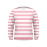 Horizontal Stripes - White and Pink Kid s Sweatshirt