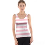 Horizontal Stripes - White and Pink Tank Top