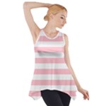 Horizontal Stripes - White and Pink Side Drop Tank Tunic