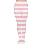 Horizontal Stripes - White and Pink Women s Tights