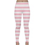 Horizontal Stripes - White and Pink Yoga Leggings