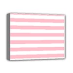 Horizontal Stripes - White and Pink Deluxe Canvas 14  x 11  (Stretched)