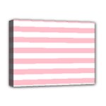 Horizontal Stripes - White and Pink Deluxe Canvas 16  x 12  (Stretched)