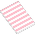 Horizontal Stripes - White and Pink Large Memo Pads