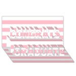 Horizontal Stripes - White and Pink Congrats Graduate 3D Greeting Card (8x4)