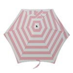 Horizontal Stripes - White and Pink Mini Umbrella