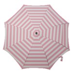 Horizontal Stripes - White and Pink Hook Handle Umbrella (Large)