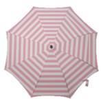 Horizontal Stripes - White and Pink Hook Handle Umbrella (Small)