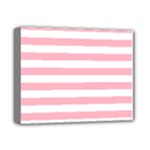 Horizontal Stripes - White and Cherry Blossom Pink Deluxe Canvas 14  x 11  (Stretched)
