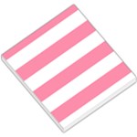 Horizontal Stripes - White and Flamingo Pink Small Memo Pads
