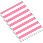 Horizontal Stripes - White and Flamingo Pink Large Memo Pads