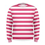 Horizontal Stripes - White and Dark Pink Men s Sweatshirt