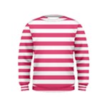 Horizontal Stripes - White and Dark Pink Kid s Sweatshirt