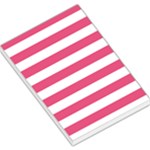 Horizontal Stripes - White and Dark Pink Large Memo Pads