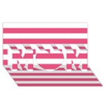 Horizontal Stripes - White and Dark Pink MOM 3D Greeting Card (8x4)