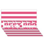 Horizontal Stripes - White and Dark Pink BEST BRO 3D Greeting Card (8x4)