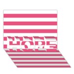 Horizontal Stripes - White and Dark Pink HOPE 3D Greeting Card (7x5)