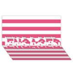 Horizontal Stripes - White and Dark Pink ENGAGED 3D Greeting Card (8x4)