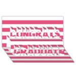 Horizontal Stripes - White and Dark Pink Congrats Graduate 3D Greeting Card (8x4)