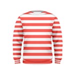 Horizontal Stripes - White and Pastel Red Kid s Sweatshirt
