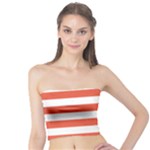 Horizontal Stripes - White and Tomato Red Tube Top