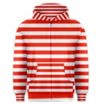 Horizontal Stripes - White and Ferrari Red Men s Zipper Hoodie