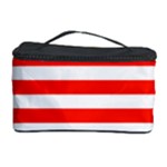 Horizontal Stripes - White and Ferrari Red Cosmetic Storage Case