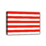 Horizontal Stripes - White and Ferrari Red Mini Canvas 6  x 4  (Stretched)