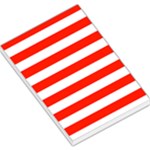 Horizontal Stripes - White and Ferrari Red Large Memo Pads