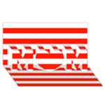 Horizontal Stripes - White and Ferrari Red MOM 3D Greeting Card (8x4)