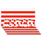 Horizontal Stripes - White and Ferrari Red #1 DAD 3D Greeting Card (8x4)