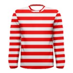 Horizontal Stripes - White and Red Men s Long Sleeve T-shirt