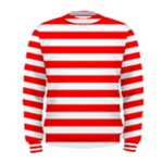 Horizontal Stripes - White and Red Men s Sweatshirt