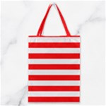 Horizontal Stripes - White and Red Classic Tote Bag