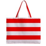 Horizontal Stripes - White and Red Zipper Mini Tote Bag